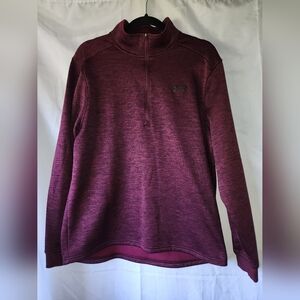 Under Armour Heathered Burgundy Quarter-Zip Pullover- Mens Large